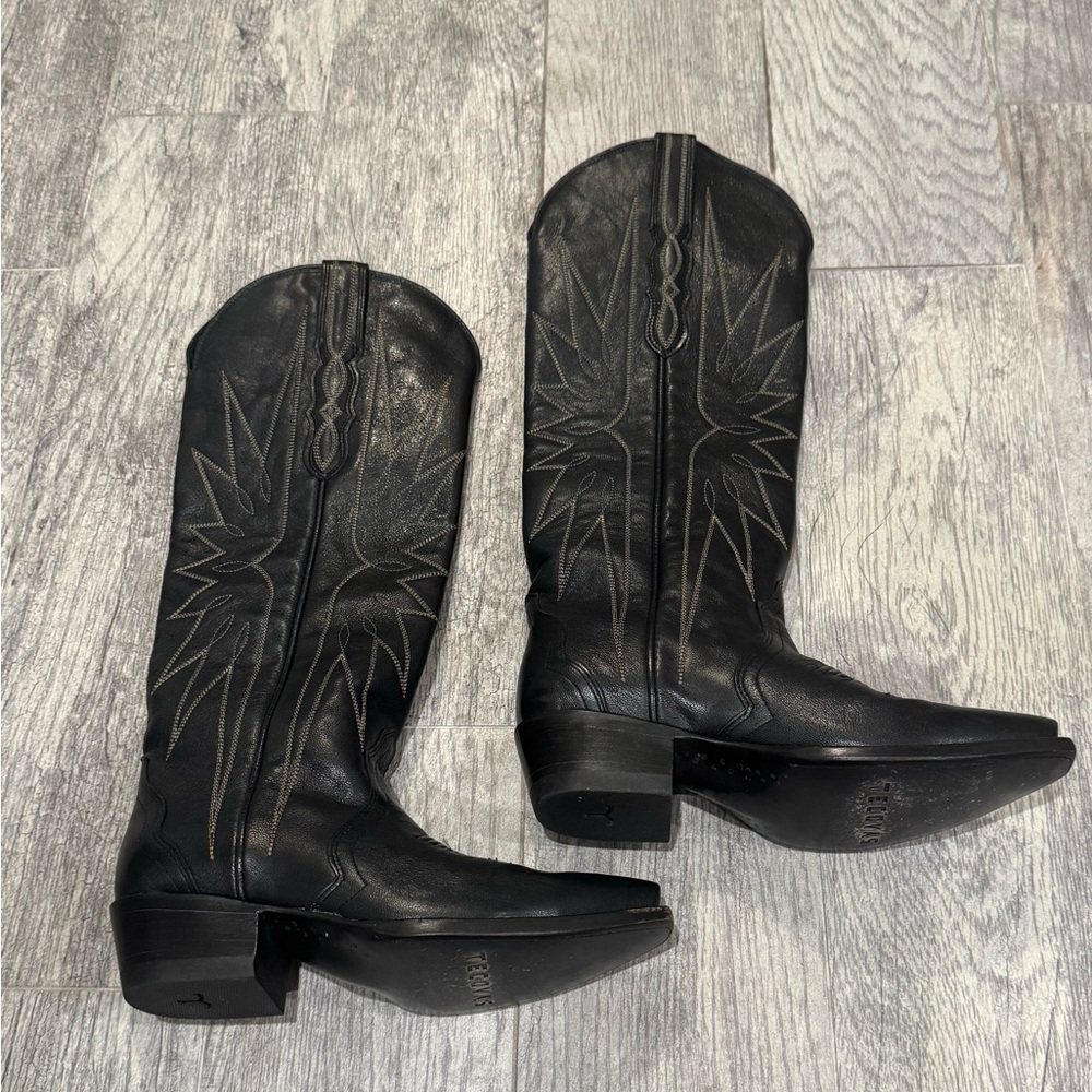 Tecovas black leather Loretta tall Western boots - Picture 6 of 11